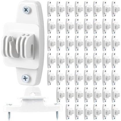 Pushglossy 50 Pcs Electric Wire Fence Insulators Wood Post Claw, White - color: White