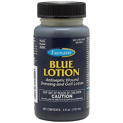 Farnam Blue Lotion Antiseptic Wound Dressing and Gall Lotion, 4 oz | Helps treatment of surface wounds, minor cuts, or abrasions for Horses and Dogs
