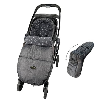 CozyMe Stroller Footmuff, Stroller Hooded Blanket for Toddler, Stroller Bunting Bag with Multi Purpose Fleece Lined Warm Winter Stroller Cover, M6-4T,Heather Grey - color: grey