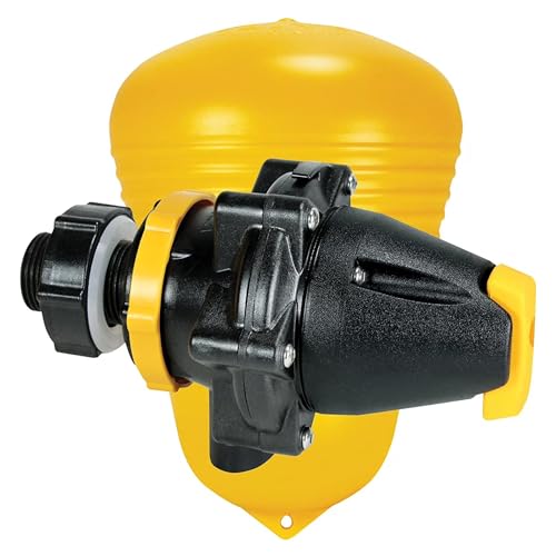 Jobe Valves J-MFV0075DLT 82026 Megaflow Valve 3/4", Yellow/Black – High Flow Float Valve for Livestock Water Troughs, Up to 90 GPM, Underwater Mount, GF Nylon Construction - size: 1 Pack