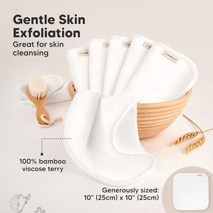 Keababies Baby Hair Brush and Comb Set and Baby Washcloths - Wooden Brush with Soft Goat Bristle - Organic Towels and Washcloths for Newborns, Infants, Kids