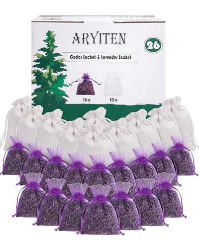 Aryiten 26 Cedar & Lavender Sachets for Closet, Clothes Storage - size: Pack of 26 cedar&lavender