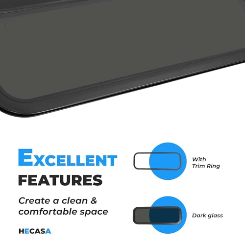HECASA Fixed 12" W x 35" H Vertical Window Universal RV Parts Tinted Glass - size: 12" W x 35" H