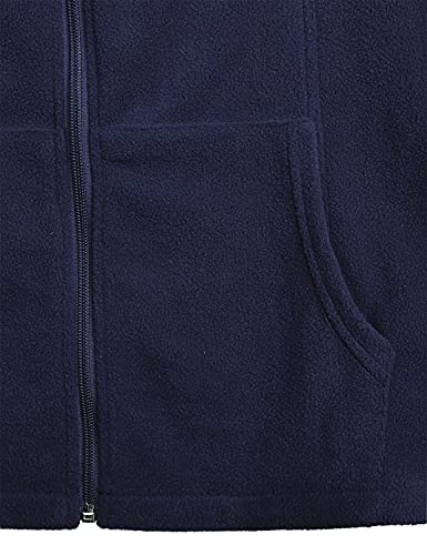 Hibelle Women's Outdoor Full-Zip Thermal Fleece Jacket with Pockets - color: 202-dark Blue, size: Medium