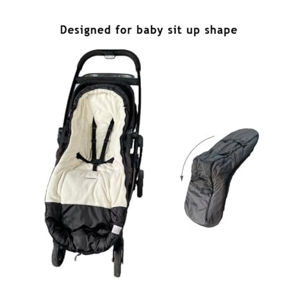 CozyMe Stroller Footmuff - Adjustable Winter Stroller Blanket Evolution for Toddler, Multi Purpose Fleece Lined Warm Hooded Bunting Bag for Baby, Water Repellent | (6M - 4T) - color: beige
