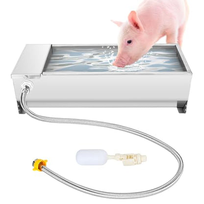 Automatic Livestock Water Trough, 7.5L Goat Water Trough Large Capacity Self Filling Animal Drinking Water with Valve Kit for Dog Horse Pig Cow