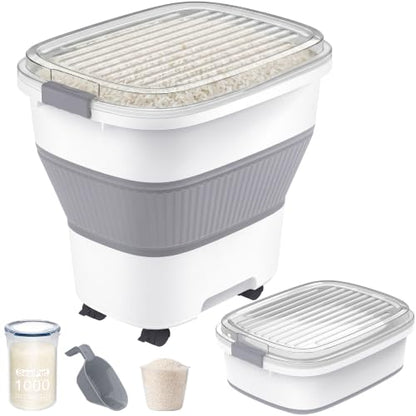 50 Lbs Rice Container, Collapsible Dog Food Storage Container - color: 50 lbs