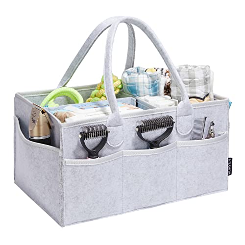 Pet Grooming Tote, Dog Grooming Supplies Organizer, Travel Outdoor (Bag ONLY) (Sliver Grey) - color: Sliver Grey