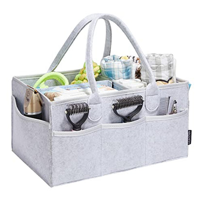 Pet Grooming Tote, Dog Grooming Supplies Organizer, Travel Outdoor (Bag ONLY) (Sliver Grey) - color: Sliver Grey