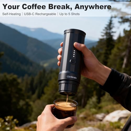 Portable Espresso Machine, Travel Coffee Maker with Bag & Stand