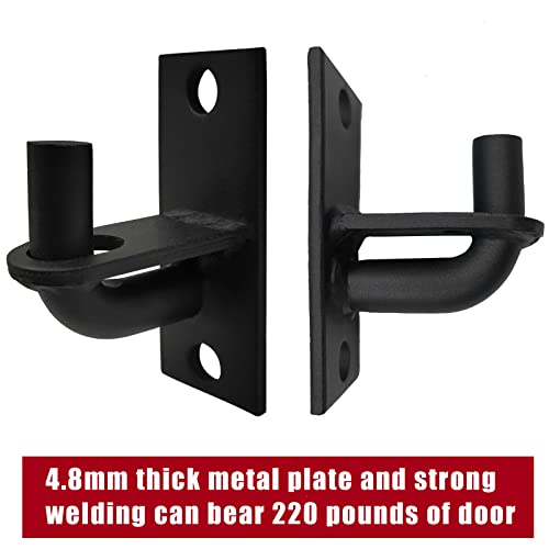 2 Pack Wall Mount Gate Hinges, Heavy Duty Chain Link Fence Gate Hinges with 5/8 Hinge Pin for Fences & Farm Gates, Black - color: Black-2pcs