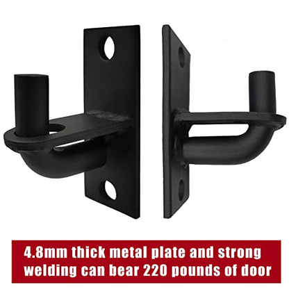 2 Pack Wall Mount Gate Hinges, Heavy Duty Chain Link Fence Gate Hinges with 5/8 Hinge Pin for Fences & Farm Gates, Black - color: Black-2pcs