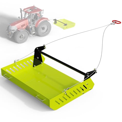 2-in-1 Mini Horse Paddock Cleaner with Tow-Behind Trailer, Heavy Duty Manure Fork & Scoop, Efficient Pasture Sweeper & Manure Collector for Easy Yard Cleanup - color: Green