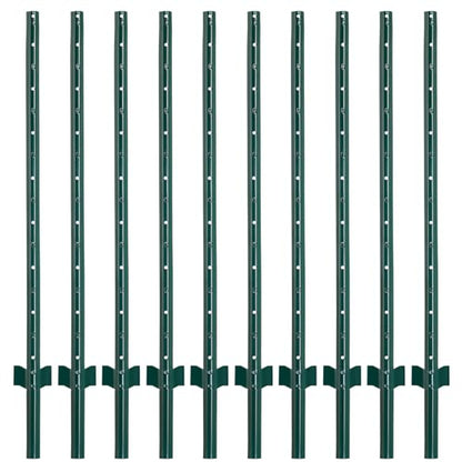 10-Pack 4.8 Feet Heavy-Duty Metal U Fence Posts for Wire Fencing - size: 4.8 Feet