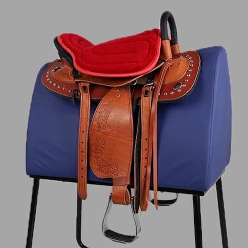 Saddle Tush Cushion Western Long Saddle Pad Horse Riding Seat Saddle Cushion Pad - color: Red style