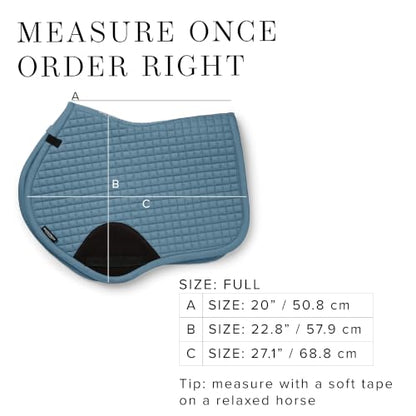 Equestrian Stockholm Close Contact Horse Saddle Pad for Jumping - color: Stone Blue