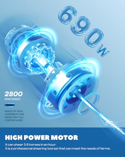 Horse Clippers 690W 28000RPM, with 6 Speed Adjustable