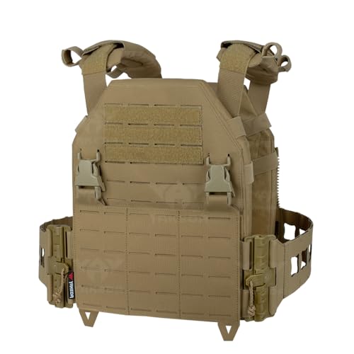 YAKEDA Tactical Training Vest with PALS System - Adjustable Straps Quick-Release Buckle for Hunting - color: Tan
