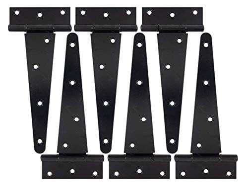 T-Strap Shed Hinge Gate Strap Heavy Duty Hinge Door Barn Gates Hinges(6, 8 inch) - size: 8 Inch