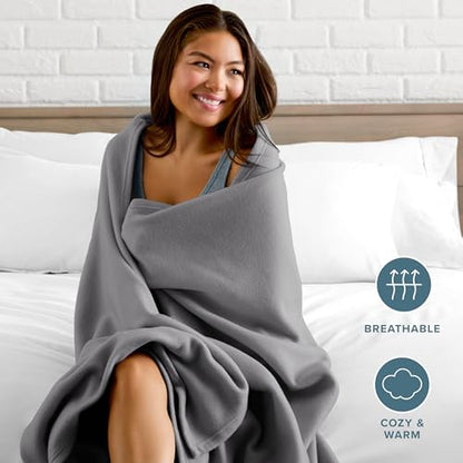 Bare Home Polar Fleece Blanket (King, Grey) - color: 05 - Grey, size: King