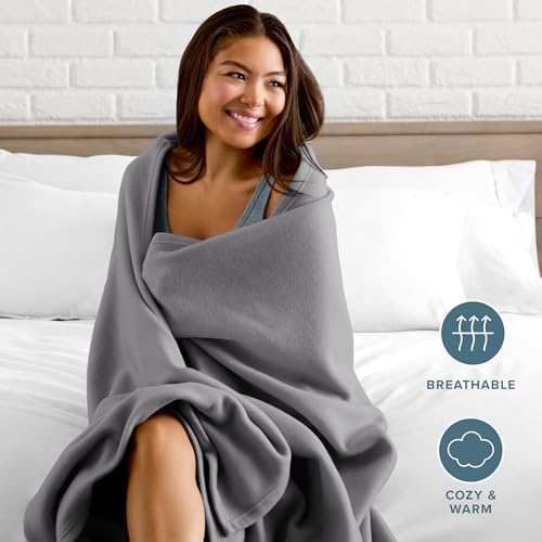Bare Home Polar Fleece Blanket (King, Grey) - color: 05 - Grey, size: King