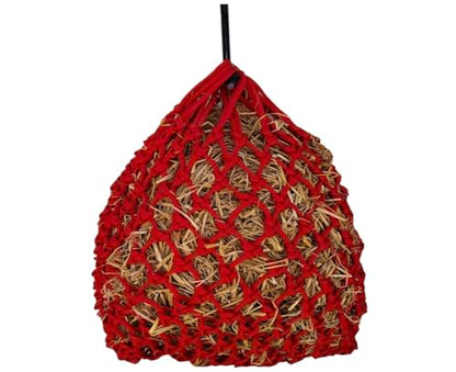 Majestic Ally 2”x2” Holes Highly Durable Very Sturdy 36" Hay Net with for Horses, Goat etc. - color: Red