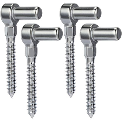 Zonon 4 Pcs Farm Gate Hinge Pin, Screw Eye Hook Bolts, 4.33 x 1.97 Inches