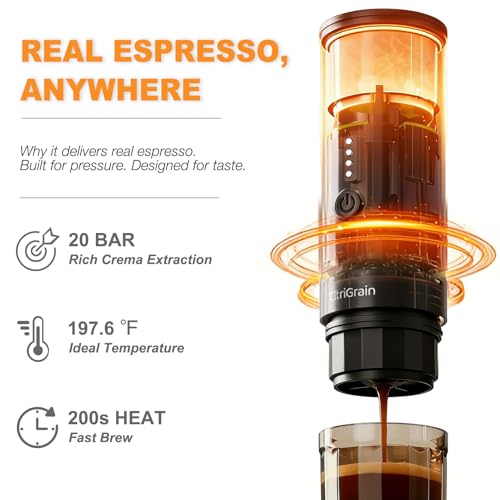 Portable Espresso Machine, Travel Coffee Maker with Bag & Stand