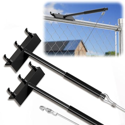 Chain Link Fence Top Rail Tensioner Tool, Heavy-Duty Steel Stretcher with 3 Hooks & 28" Cable Hook, 300 lbs Pull Capacity, Easy One-Person Installation, Black, 2PC - color: Black