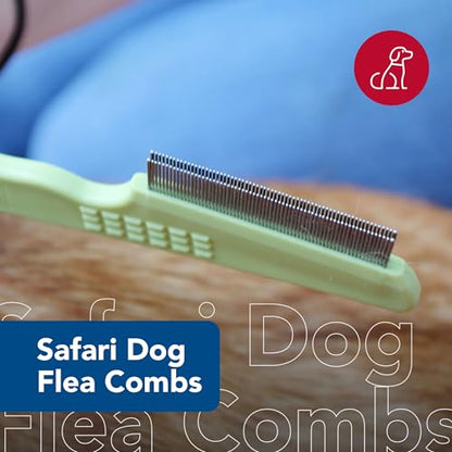Coastal Pet Safari Double Row Comb - Helps Dry Skin - For Flea Prevention and Detection in Pets with Short and Long Hair