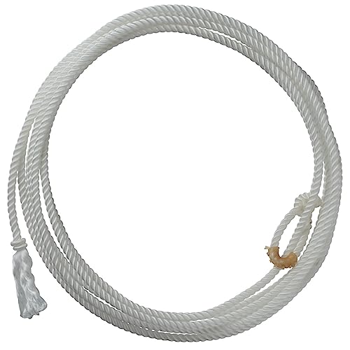 Weaver Equine Waxed Nylon Kids Lasso Rope for Practice, 5/16" x 20' | Lightweight, Colorful Loop Design, Helps Kids Build Roping Skills Play, Lessons, Ranch Events & Rodeos - color: Natual