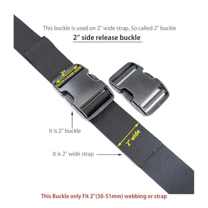 Quick Side Release Buckle, Heavy Duty Plastic Snap Buckle Clip Clasp Fasteners for Backpack Strap - style: 2 Inch - 2 Pieces