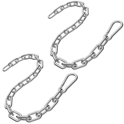 Gate Chain Lock, 23.6 Inch Chain Fence Gate Latch, Silver Dia 5mm-2Pcs - color: Silver Dia 5mm-2Pcs