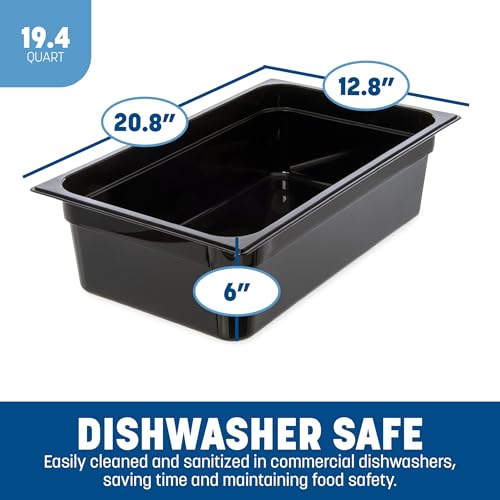 Carlisle FoodService Products 10202B03 StorPlus Full Size Food Pan, Polycarbonate, 6" Deep, Black - color: Black, size: 6", style: Pan