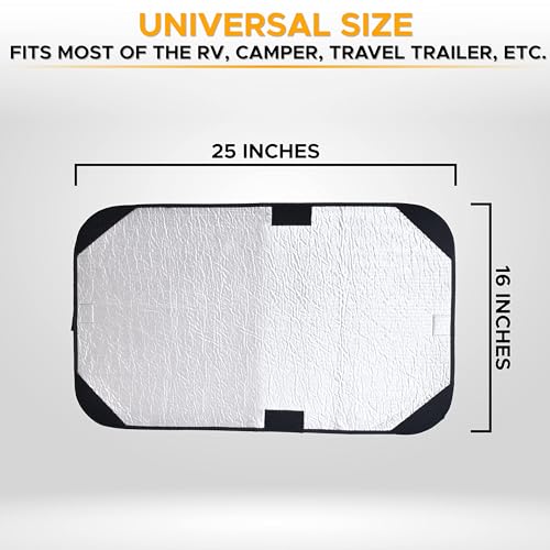 EcoNour RV Door Window Shade 2 Pack| Trailer RV Skylight - color: Black, size: Medium
