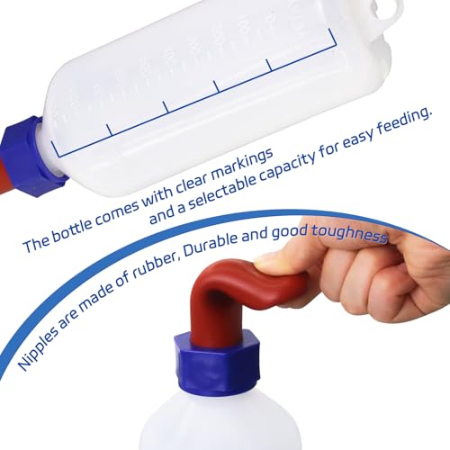 2 Pack Calf Nursing Bottle 1000ml, Livestock Feeding Bottle for Orphaned - size: 1000ml