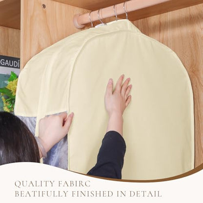 Univivi 40 Inch Cloth Garment Bags for Hanging Clothes 2 Pack, Beige - size: 40 Inch - 2 Pack - Beige