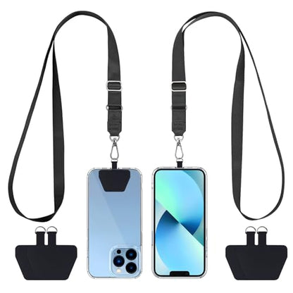 CACOE Phone Lanyard, Black+Black, 2 Pcs - color: Black+black, size: 21.65"