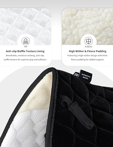 Harrison Howard Close Contact Horse Saddle Pad for Jumping, w/Velvet Hue - color: Black