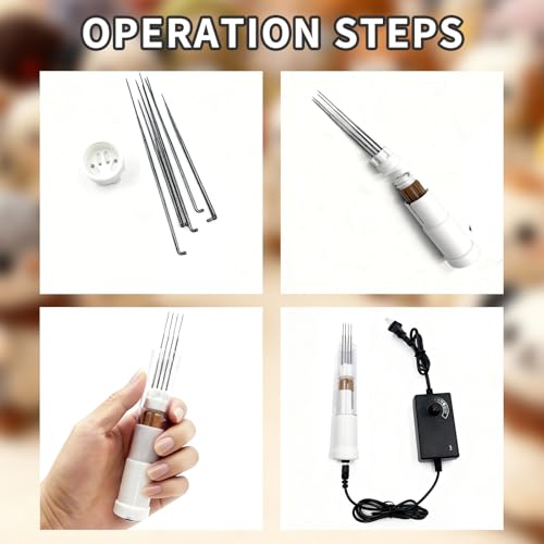 Electric Felting Needle Machine, Wool Felting Tool, 1-7 Needles with Speed Control, Easy Needle Change, for Quick Felting, DIY Wool Painting and Felted Craft Work - color: White