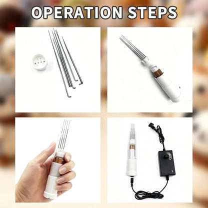 Electric Felting Needle Machine, Wool Felting Tool, 1-7 Needles with Speed Control, Easy Needle Change, for Quick Felting, DIY Wool Painting and Felted Craft Work - color: White