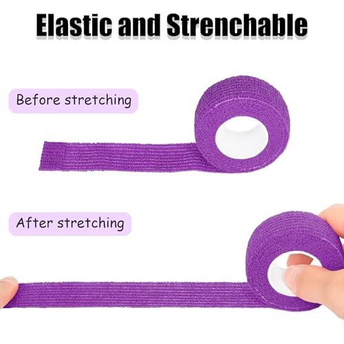 6 Pack Purple Self Adhesive Bandage Wrap 1 Inches x 5 Yards - color: Purple, size: 1 Inch