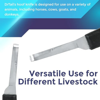 Regular Hoof Knife for Horses – Farrier Tool with Plastic Grip – Hoof Trimming Knife for Equine Care & Veterinary Use (Narrow-Blade) - style: Narrow-Blade - RH