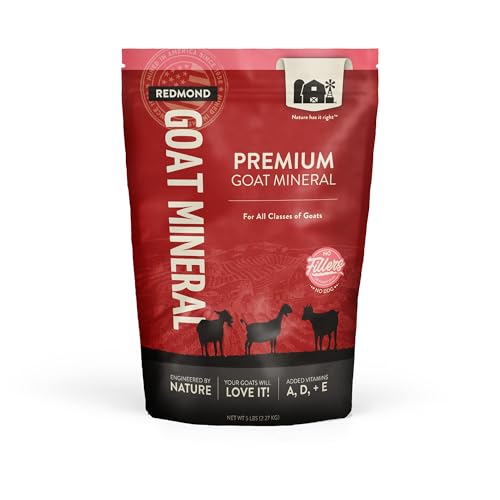 REDMOND Goat Mineral Supplement Mix, Unrefined Salt (5 LB) - size: 5 LB