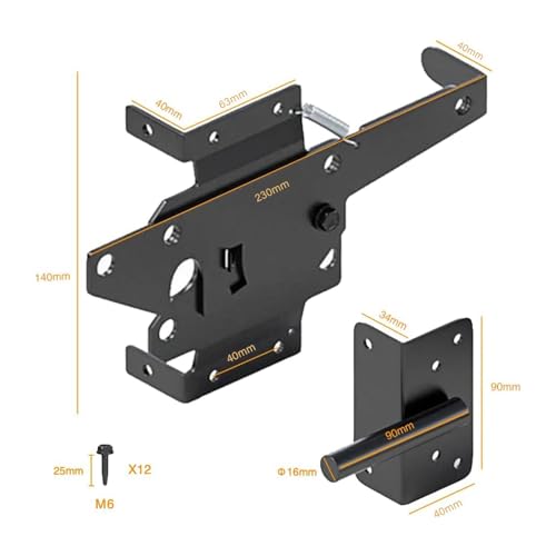Heavy Duty Self Lock Double Fence Gate Latch for Outdoor Wooden and PVC Gate Locks Gate Hardware