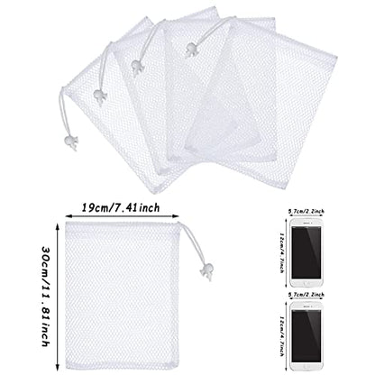 TecUnite 10 Pack Mesh Drawstring Bags for Laundry, 11.8 x 7.5 Inch, White - color: White, size: 11.8 x 7.5 Inch