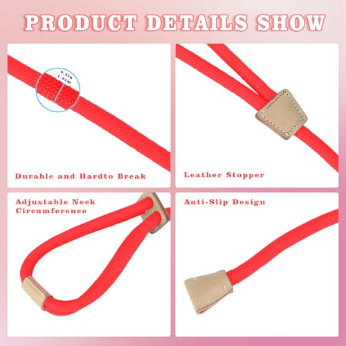 Mini Pig Harness & Leash, Adjustable 8 Feet Long Rope for Small to Medium Pet Pigs - color: Red