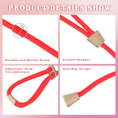 Mini Pig Harness & Leash, Adjustable 8 Feet Long Rope for Small to Medium Pet Pigs - color: Red