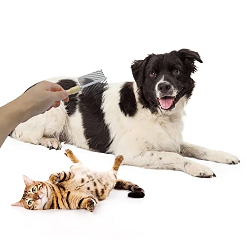 Wooden Handle Grooming Comb for Dogs Cats Pet（Double-Sided） - color: Double-Sided Teech Comb