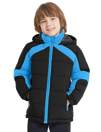 ZSHOW Boys' Puffer Jacket Soft Fleece Lined Winter Coat Outerwear Jacket - color: Black, size: 8
